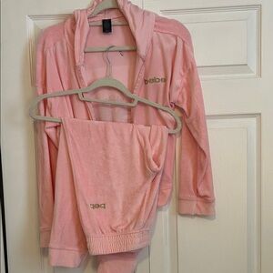 Bebe Velour Suit (Zipper Hoddie and Joggers) Size Medium 10/12 Girls USED ONCE